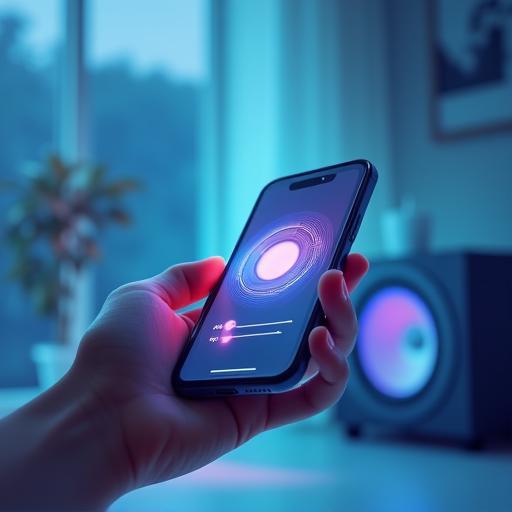 Smartphone controlling house speakers