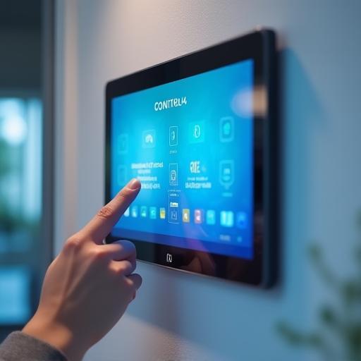 Control4 touch panel on wall